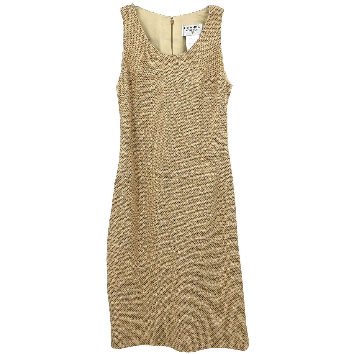 Chanel Setup Suit Jacket Sleeveless Dress Beige #38