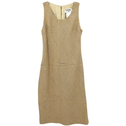 Chanel Setup Suit Jacket Sleeveless Dress Beige #38