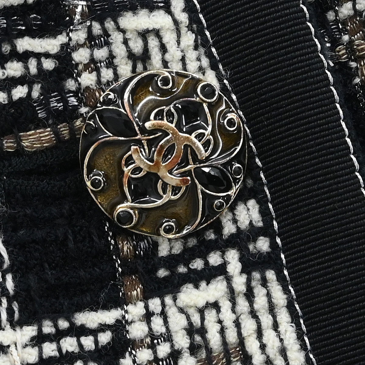 Chanel Single Breasted Jacket Black #38