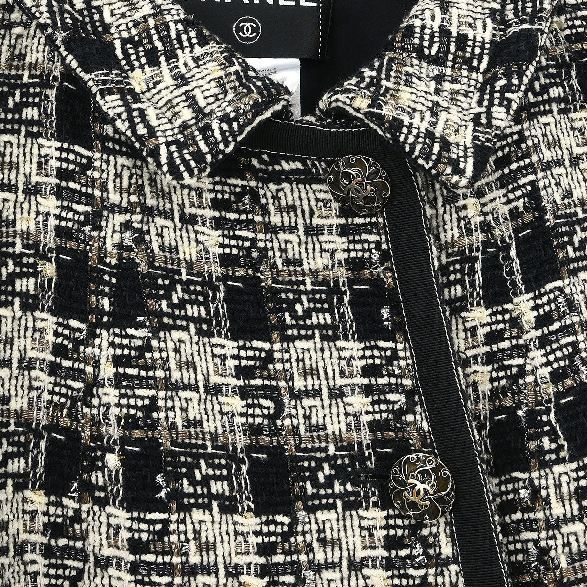 Chanel Single Breasted Jacket Black #38