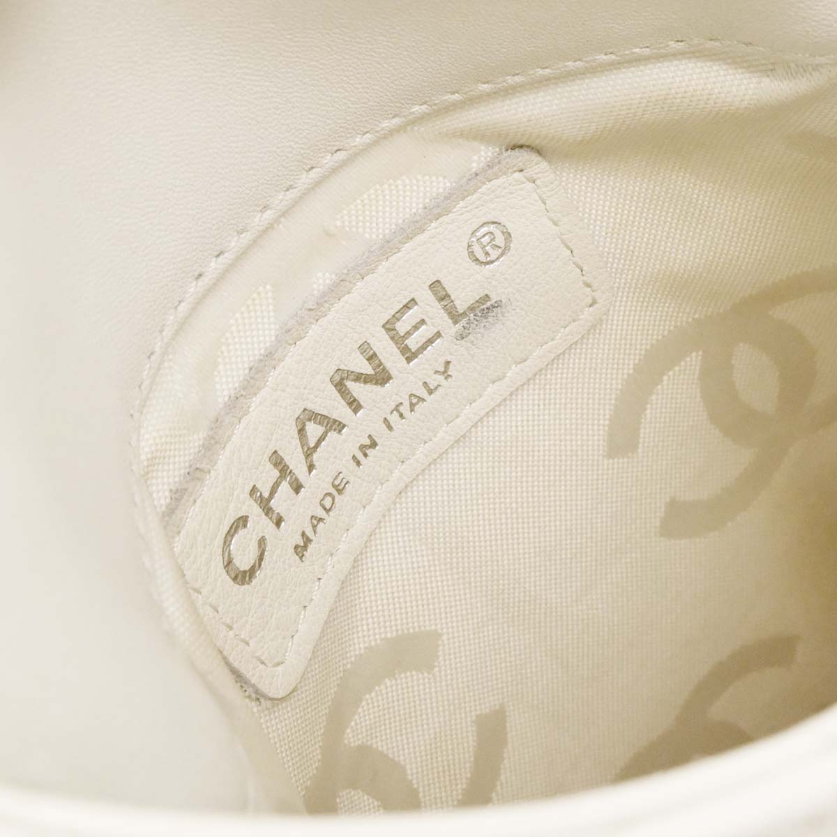 Chanel * White Calfskin Cambon Ligne Shoulder Bag