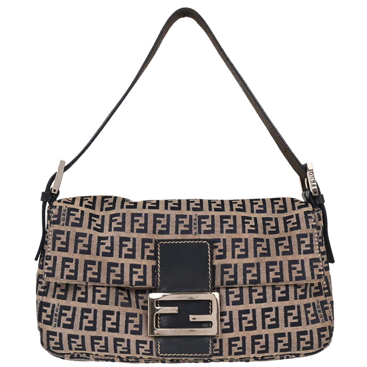 Fendi Gray Zucchino Baguette Handbag