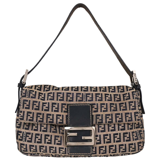 Fendi Gray Zucchino Baguette Handbag