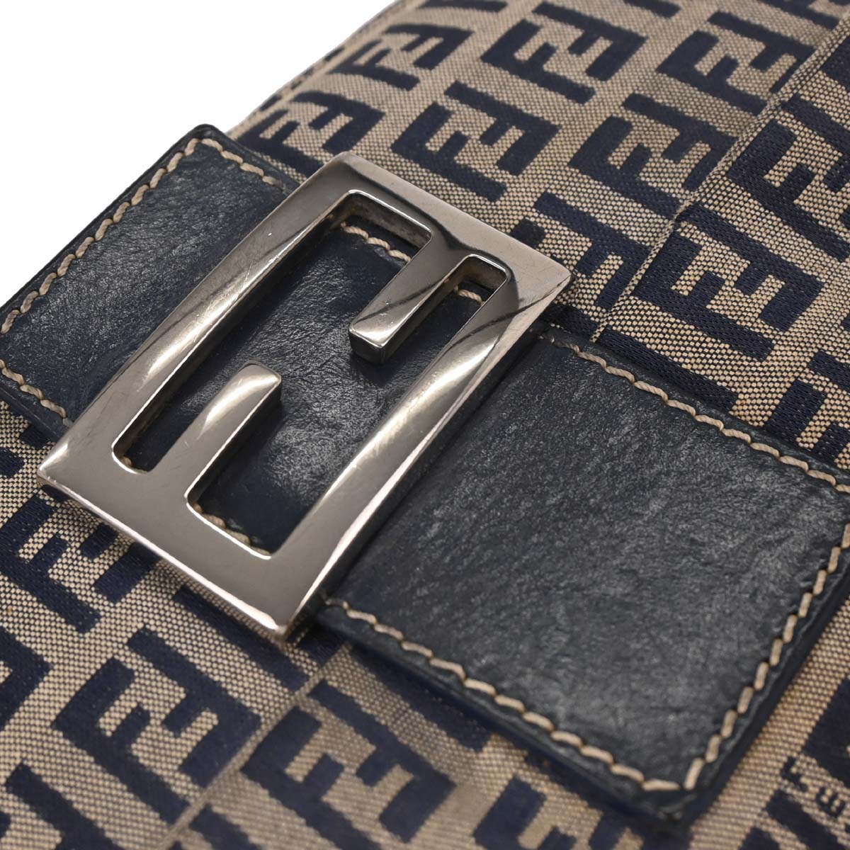 Fendi Gray Zucchino Baguette Handbag