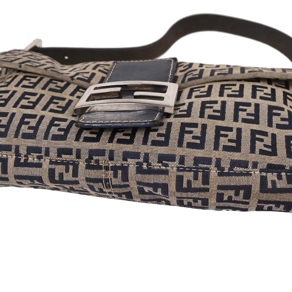 Fendi Gray Zucchino Baguette Handbag