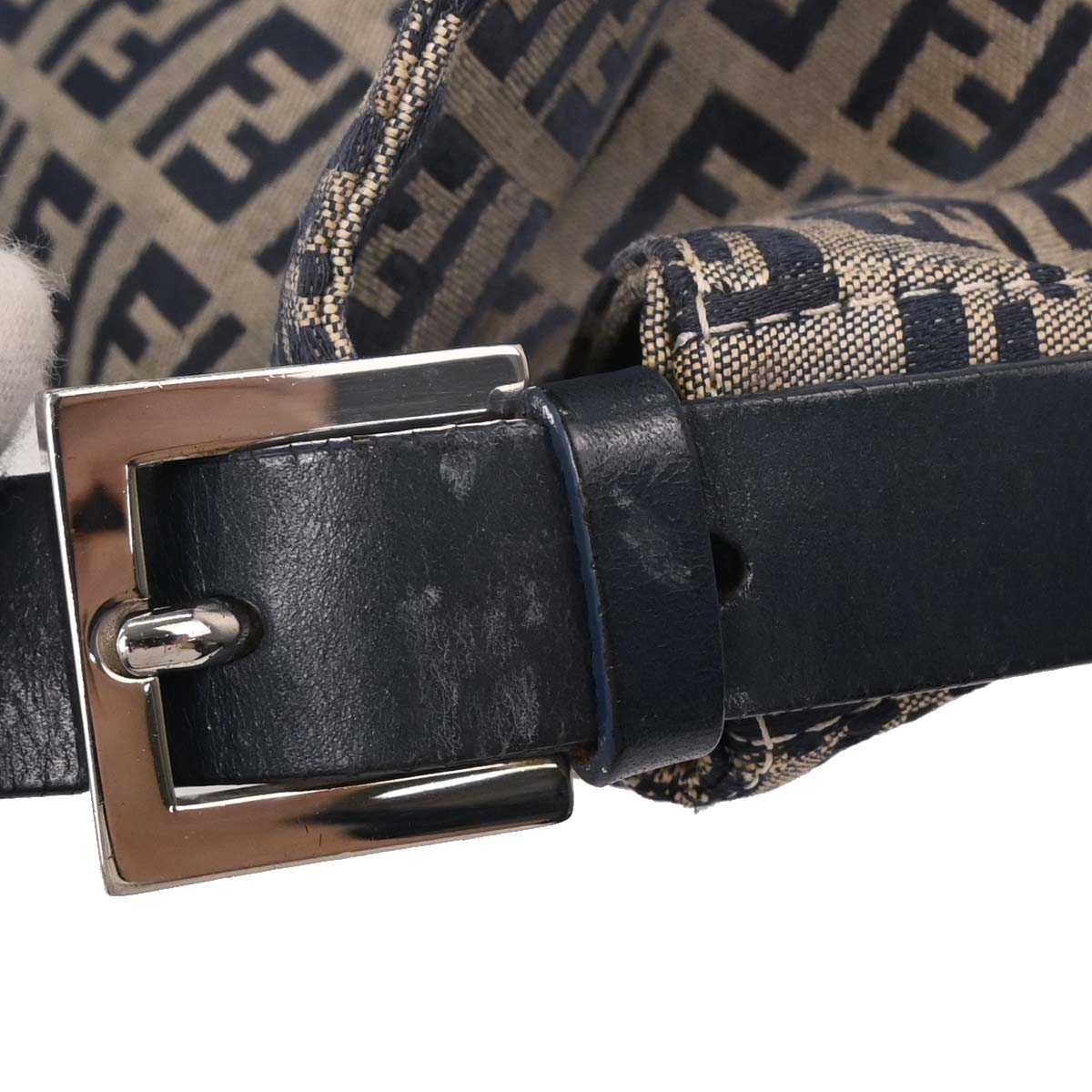 Fendi Gray Zucchino Baguette Handbag