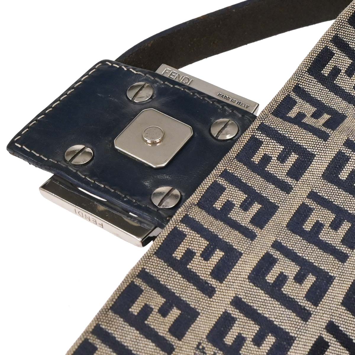 Fendi Gray Zucchino Baguette Handbag