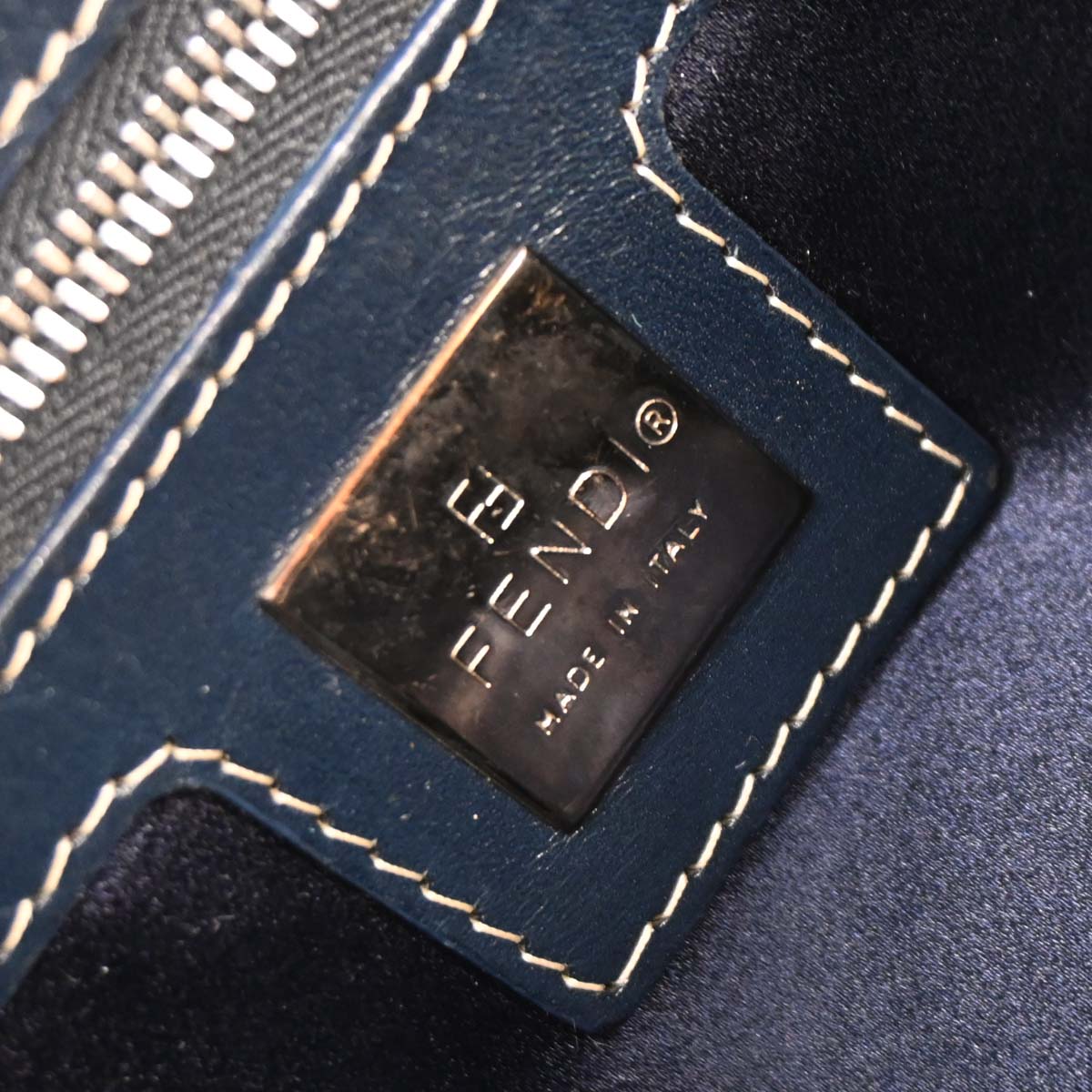Fendi Gray Zucchino Baguette Handbag