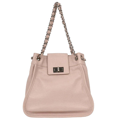 Chanel Light Pink Calfskin Mademoiselle Lock Shoulder Tote Bag
