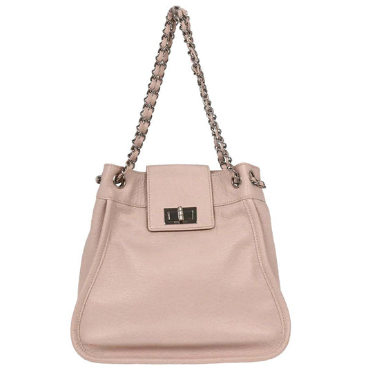 Chanel Light Pink Calfskin Mademoiselle Lock Shoulder Tote Bag