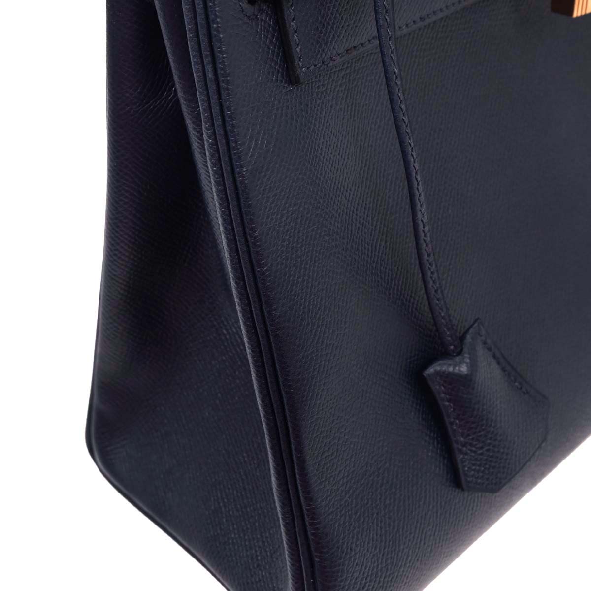 Hermes Blue Navy Courchevel Kelly 28 Retourne 2way Shoulder Handbag