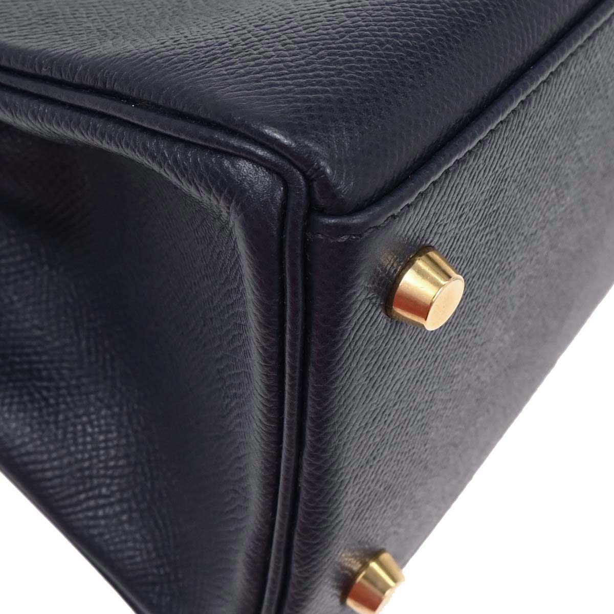 Hermes Blue Navy Courchevel Kelly 28 Retourne 2way Shoulder Handbag