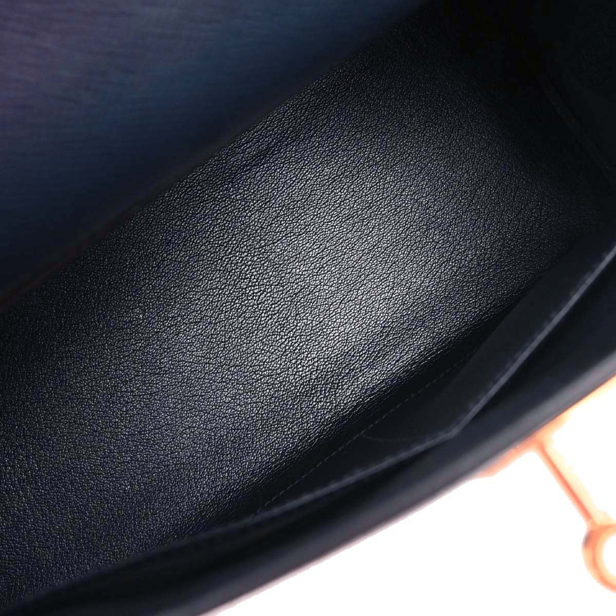Hermes Blue Navy Courchevel Kelly 28 Retourne 2way Shoulder Handbag