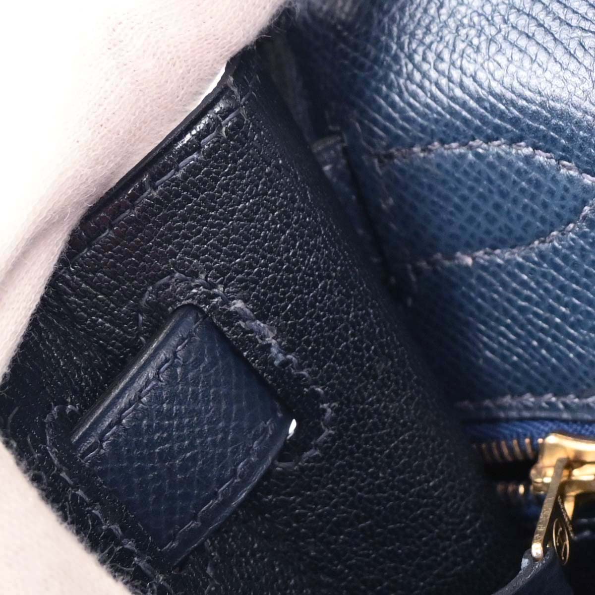 Hermes Blue Navy Courchevel Kelly 28 Retourne 2way Shoulder Handbag