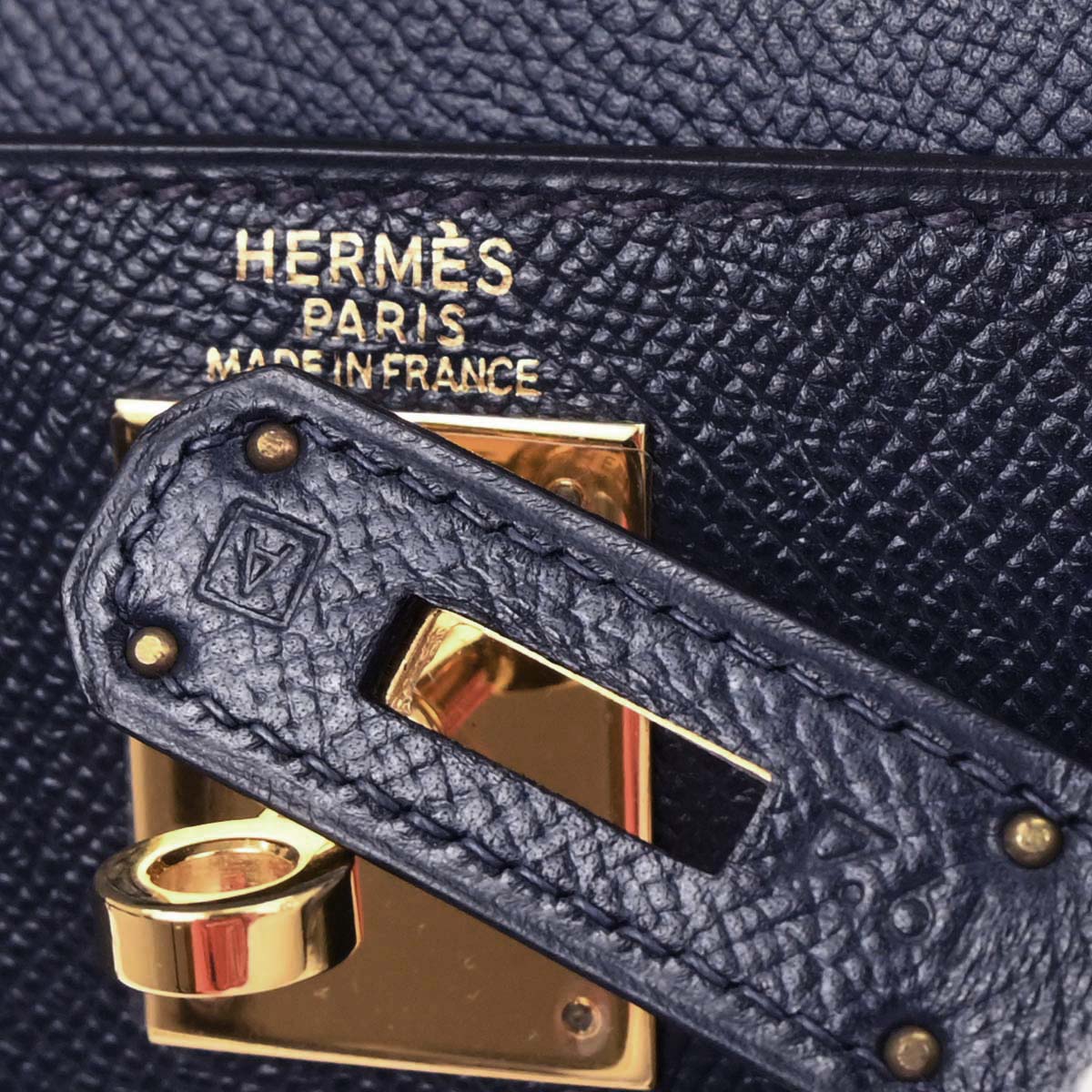 Hermes Blue Navy Courchevel Kelly 28 Retourne 2way Shoulder Handbag