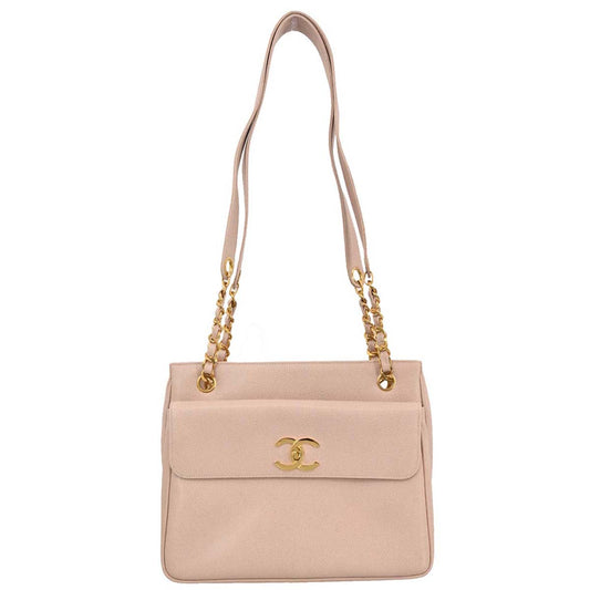 Chanel 1994-1996 Light Pink Caviar Tote Shoulder Bag