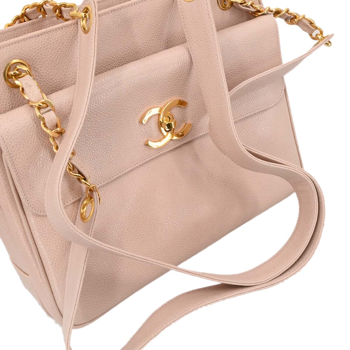Chanel 1994-1996 Light Pink Caviar Tote Shoulder Bag