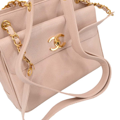 Chanel 1994-1996 Light Pink Caviar Tote Shoulder Bag