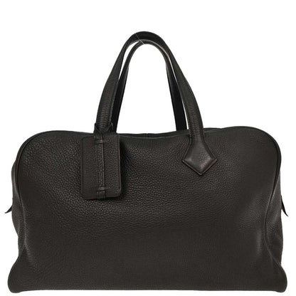 Hermes Black Taurillon Clemence Victoria 43 Handbag