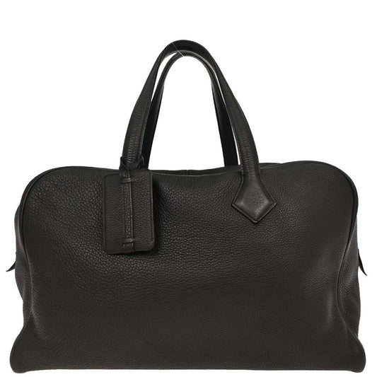 Hermes Black Taurillon Clemence Victoria 43 Handbag