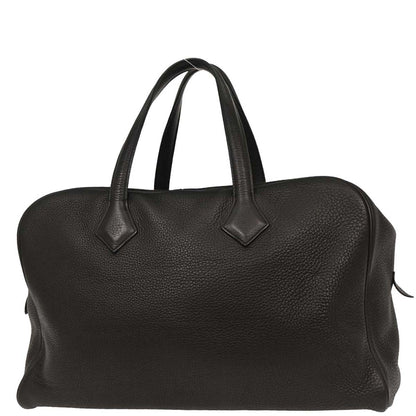 Hermes Black Taurillon Clemence Victoria 43 Handbag