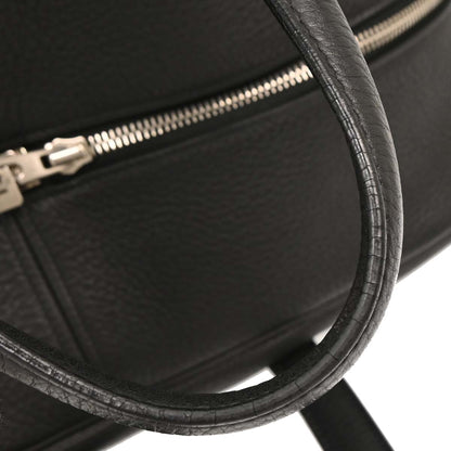 Hermes Black Taurillon Clemence Victoria 43 Handbag
