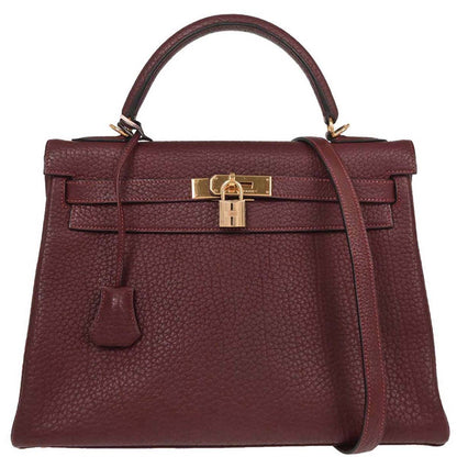 Hermes Bordeaux Fjord Kelly 32 Retourne 2way Shoulder Handbag