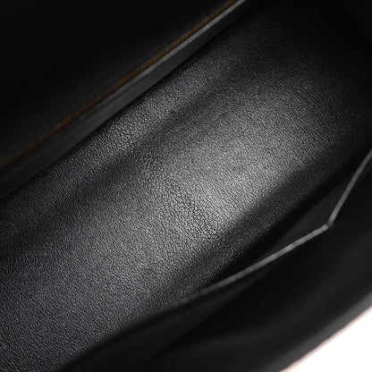 Hermes Black Box Calf Kelly 32 Sellier Handbag
