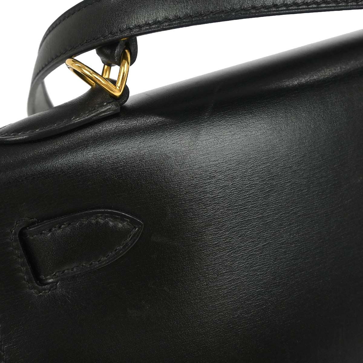 Hermes Black Box Calf Kelly 28 Sellier 2way Shoulder Handbag