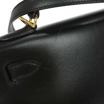Hermes Black Box Calf Kelly 28 Sellier 2way Shoulder Handbag