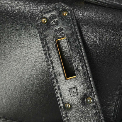 Hermes Black Box Calf Kelly 28 Sellier 2way Shoulder Handbag