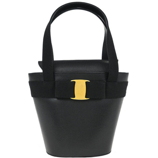 Salvatore Ferragamo Black Vara Bow Handbag