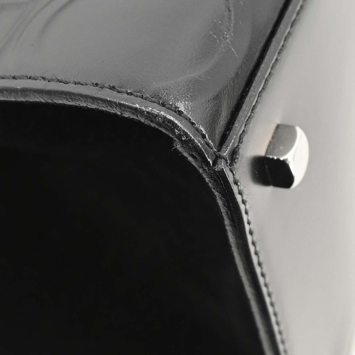 Salvatore Ferragamo Black Embossed Leather Handbag
