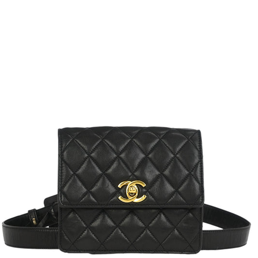 Chanel Black Lambskin Bum Belt Bag #75/30