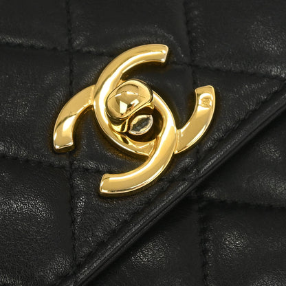 Chanel 1989-1991 Black Lambskin Bum Belt Bag #75/30