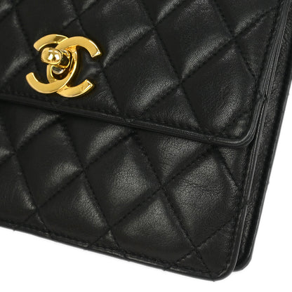 Chanel 1989-1991 Black Lambskin Bum Belt Bag #75/30