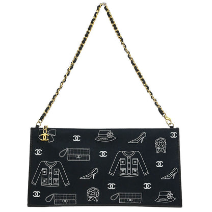 Chanel 2002-2003 Navy Canvas Icon Chain Handbag