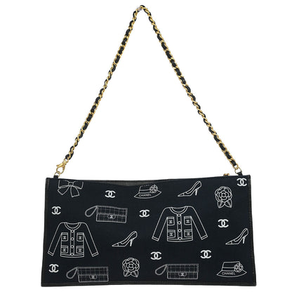 Chanel 2002-2003 Navy Canvas Icon Chain Handbag