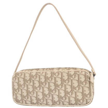 Christian Dior Beige PVC Embroidered Flower Trotter Handbag