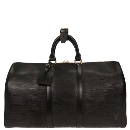 Louis Vuitton Black Epi Keepall 45 Travel Handbag M42972