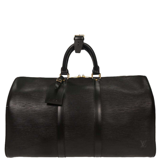 Louis Vuitton Black Epi Keepall 45 Travel Handbag M42972