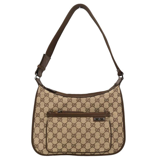 Gucci Beige Canvas GG Hobo Handbag