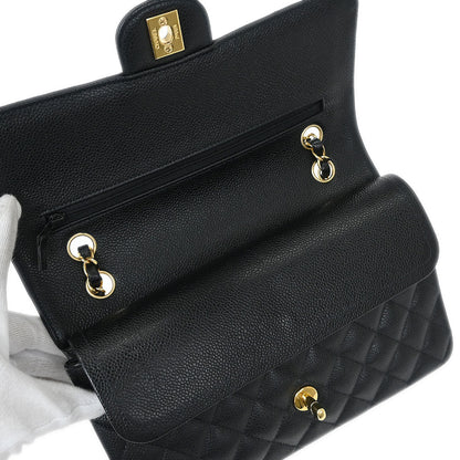 Chanel 2005-2006 Black Caviar Medium Classic Double Flap Shoulder Bag