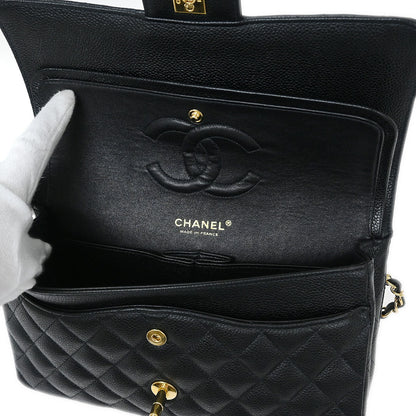 Chanel 2005-2006 Black Caviar Medium Classic Double Flap Shoulder Bag