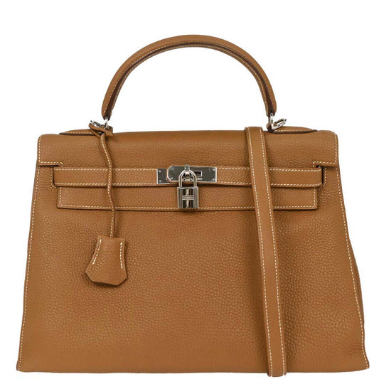 Hermes Gold Togo Kelly 32 Sellier 2way Handbag