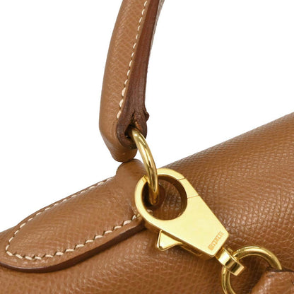 Hermes Gold Courchevel Kelly 32 Sellier Handbag