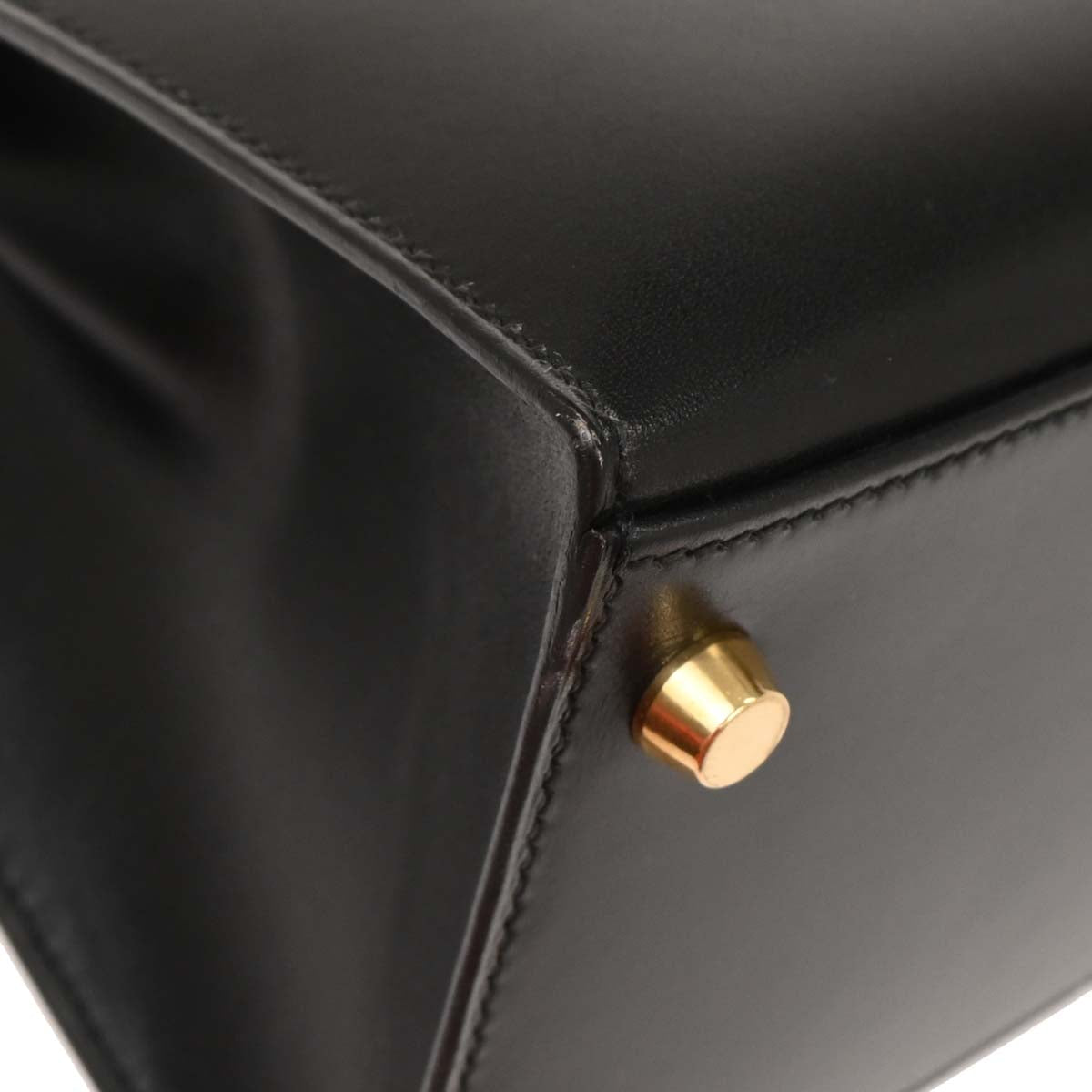 Hermes Black Box Calf Kelly 32 Sellier Handbag