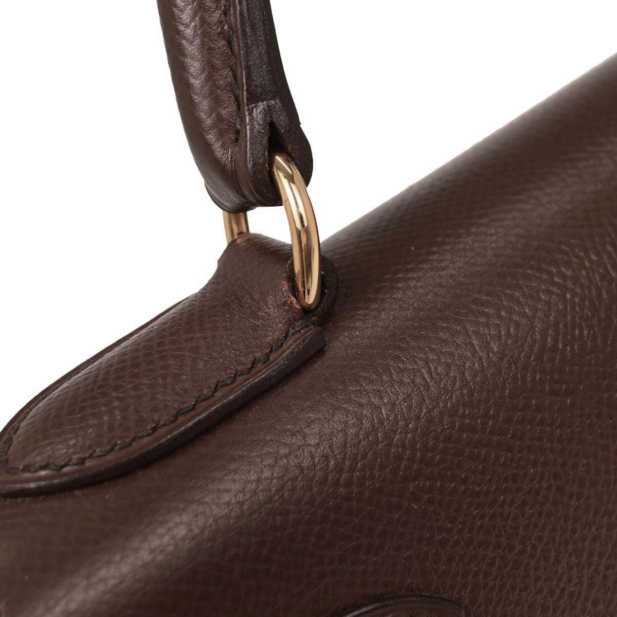Hermes Havane Courchevel Kelly 28 Sellier 2way Shoulder Handbag