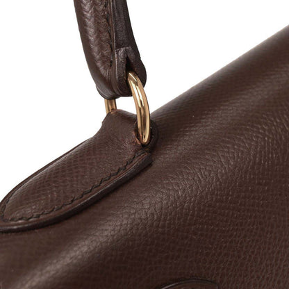 Hermes Havane Courchevel Kelly 28 Sellier 2way Shoulder Handbag