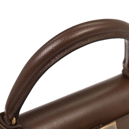 Hermes Havane Courchevel Kelly 28 Sellier 2way Shoulder Handbag